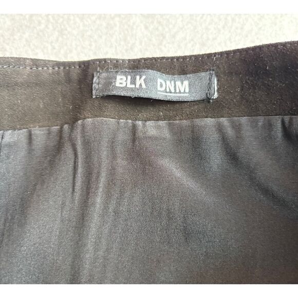BLK DNM BLACK Leather Suede Skirt Pencil Straight Asymmetrical Zipper XXS - Picture 7 of 7